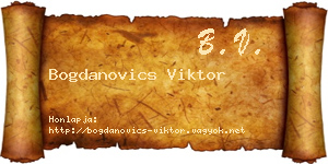 Bogdanovics Viktor névjegykártya